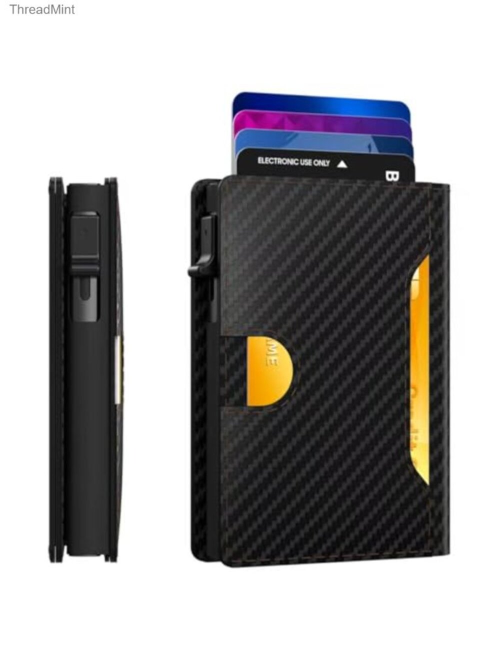 Men's Carbon Fiber Pop Up RFID Wallet Slim Card Case 8-11 Cards
